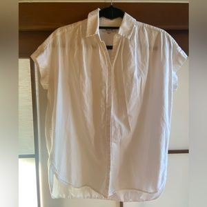 Madewell white short sleeve/cap sleeve button down shirt
